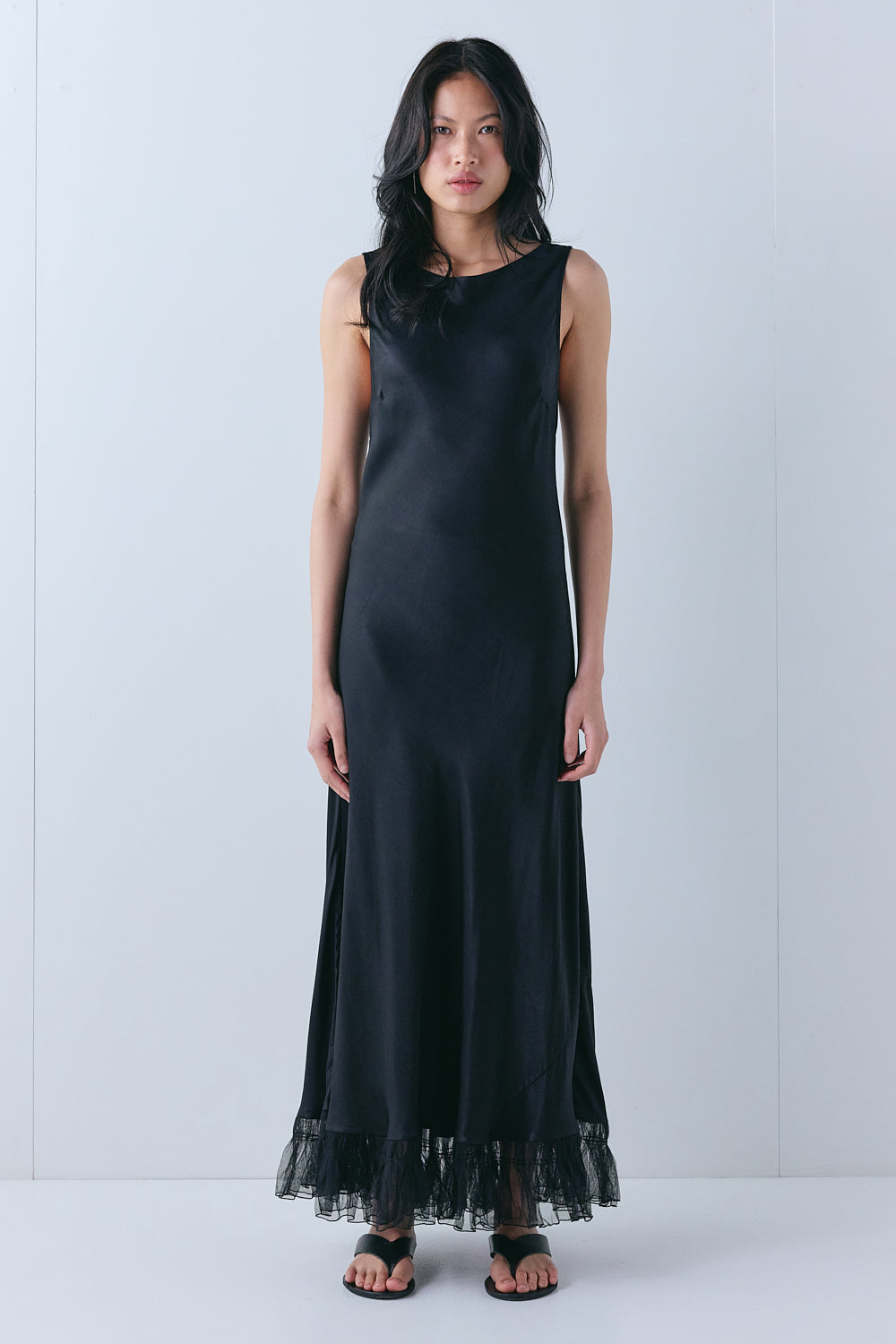 Micha Satin Maxi Dress Black
