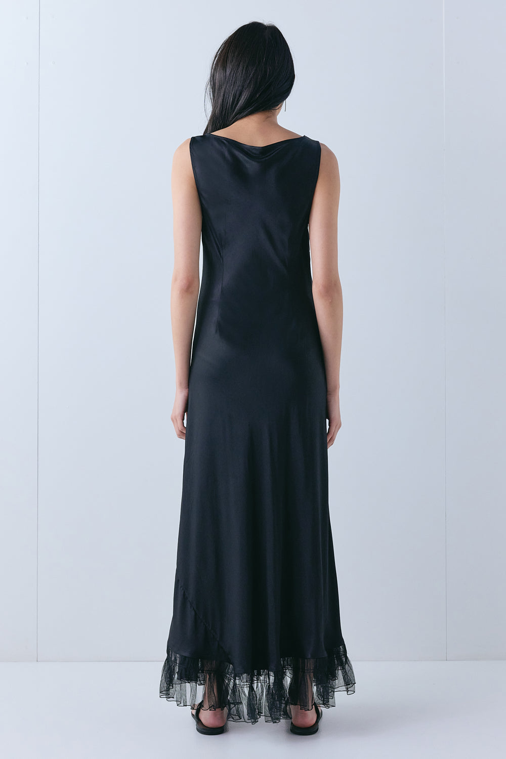 Micha Satin Maxi Dress Black