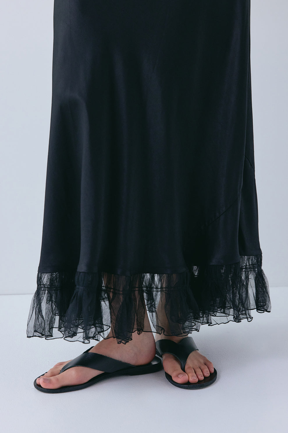Micha Satin Maxi Dress Black