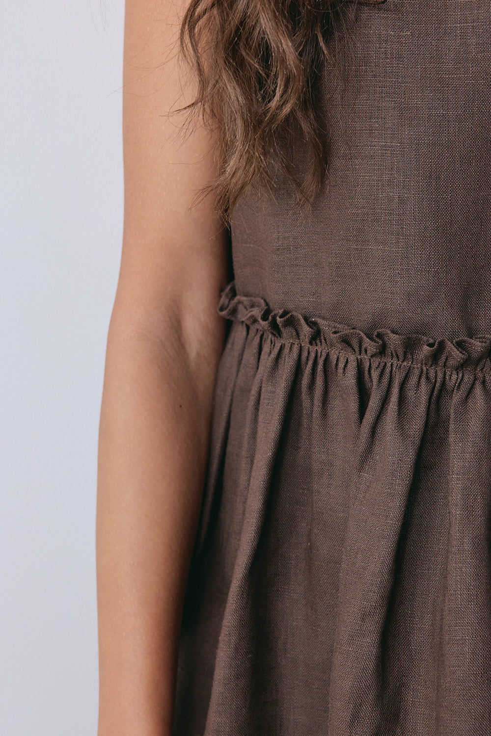 Frances Linen Tunic Top Chocolate