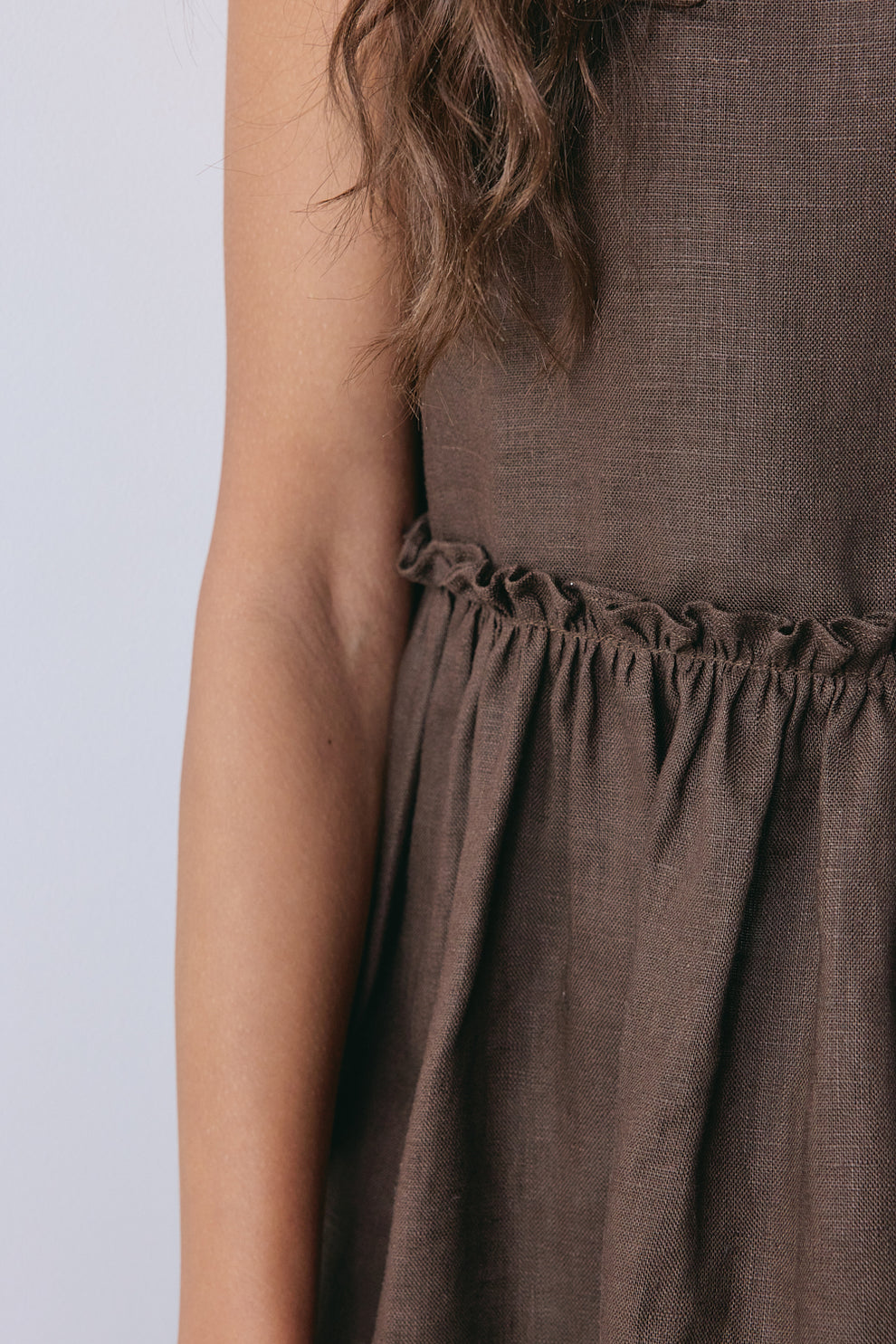 Frances Linen Tunic Top Chocolate