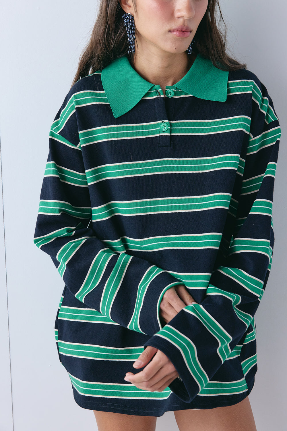Kinsley Polo Green Stripe