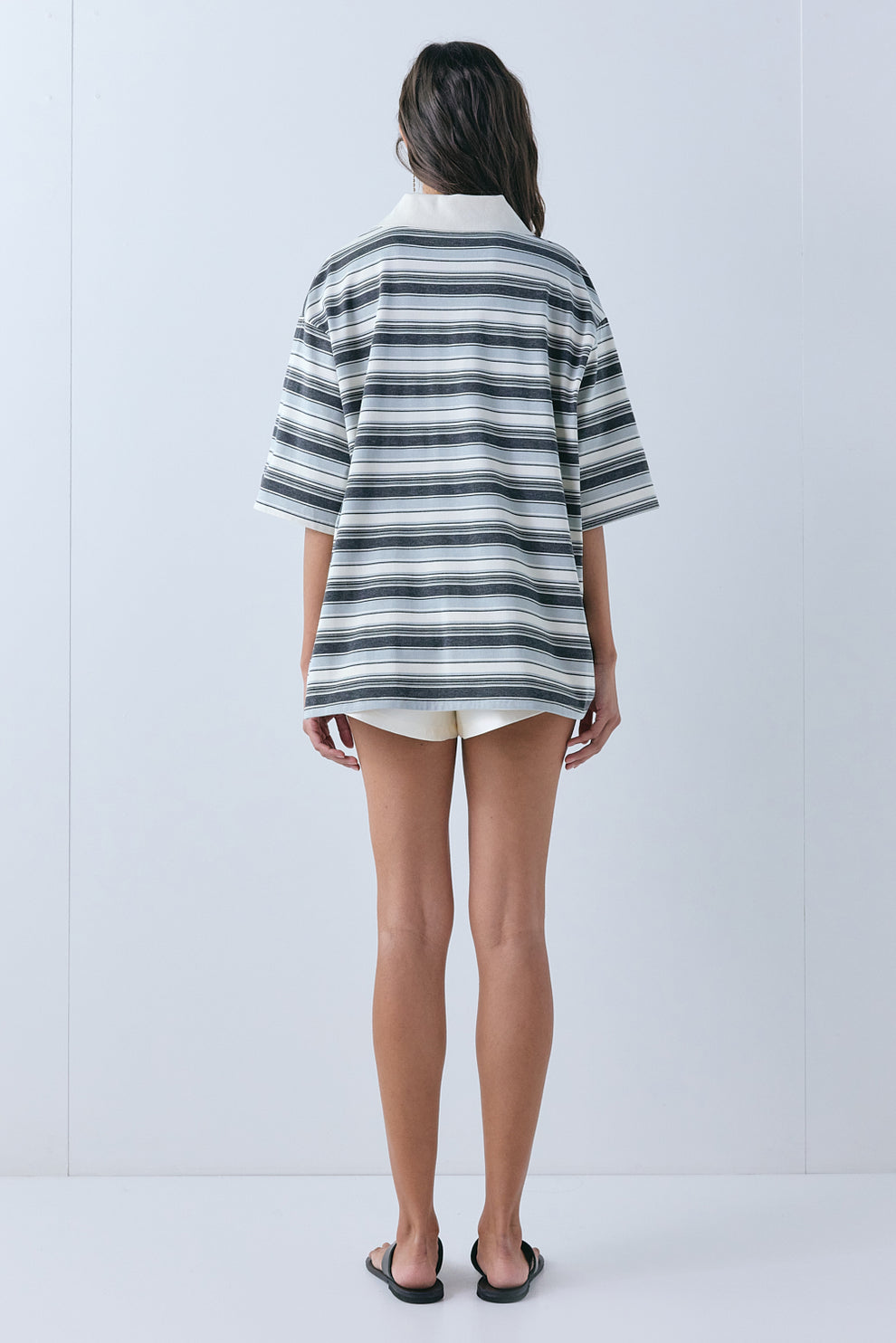 Kinsley Short Sleeve Polo Grey Stripe