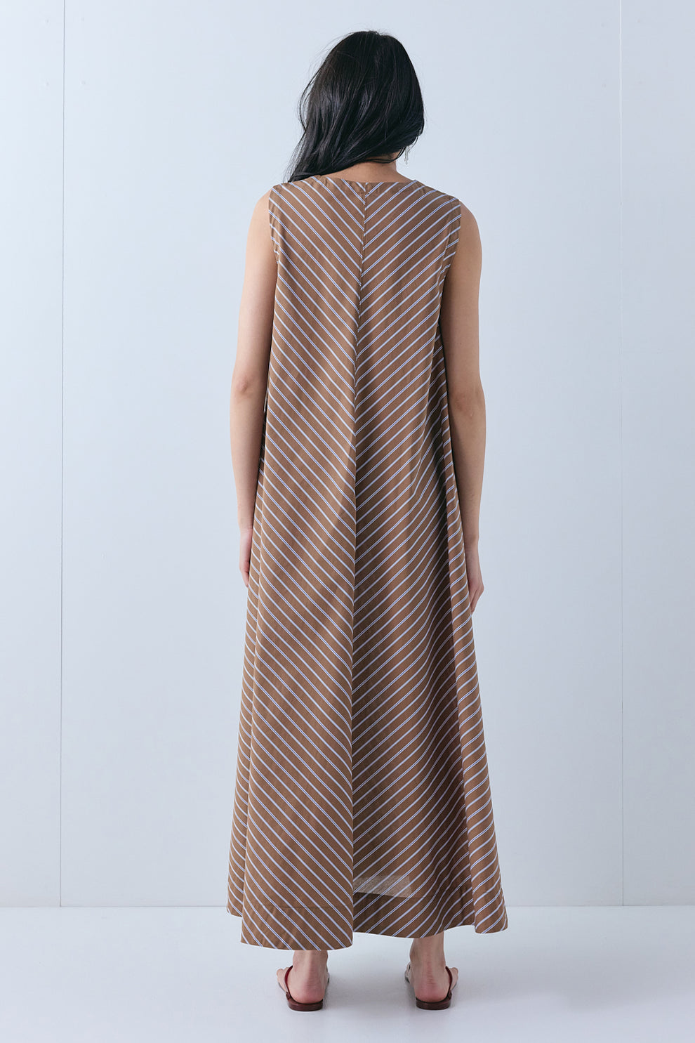 Amber Maxi Dress Chocolate Stripe