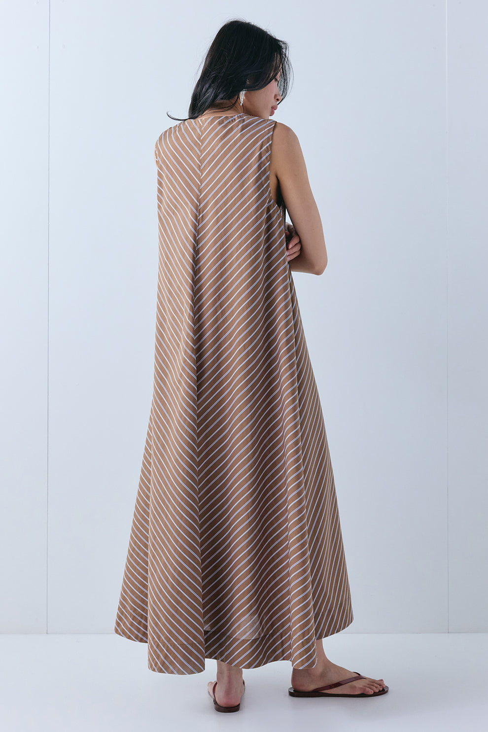 Amber Maxi Dress Chocolate Stripe