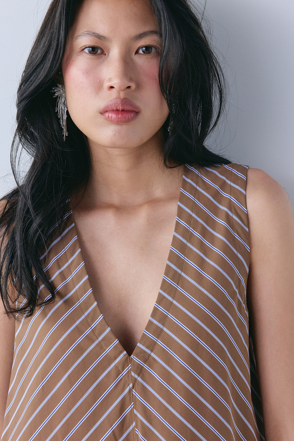 Amber Maxi Dress Chocolate Stripe