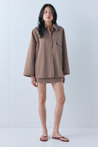 Vale Shirt Chocolate Stripe