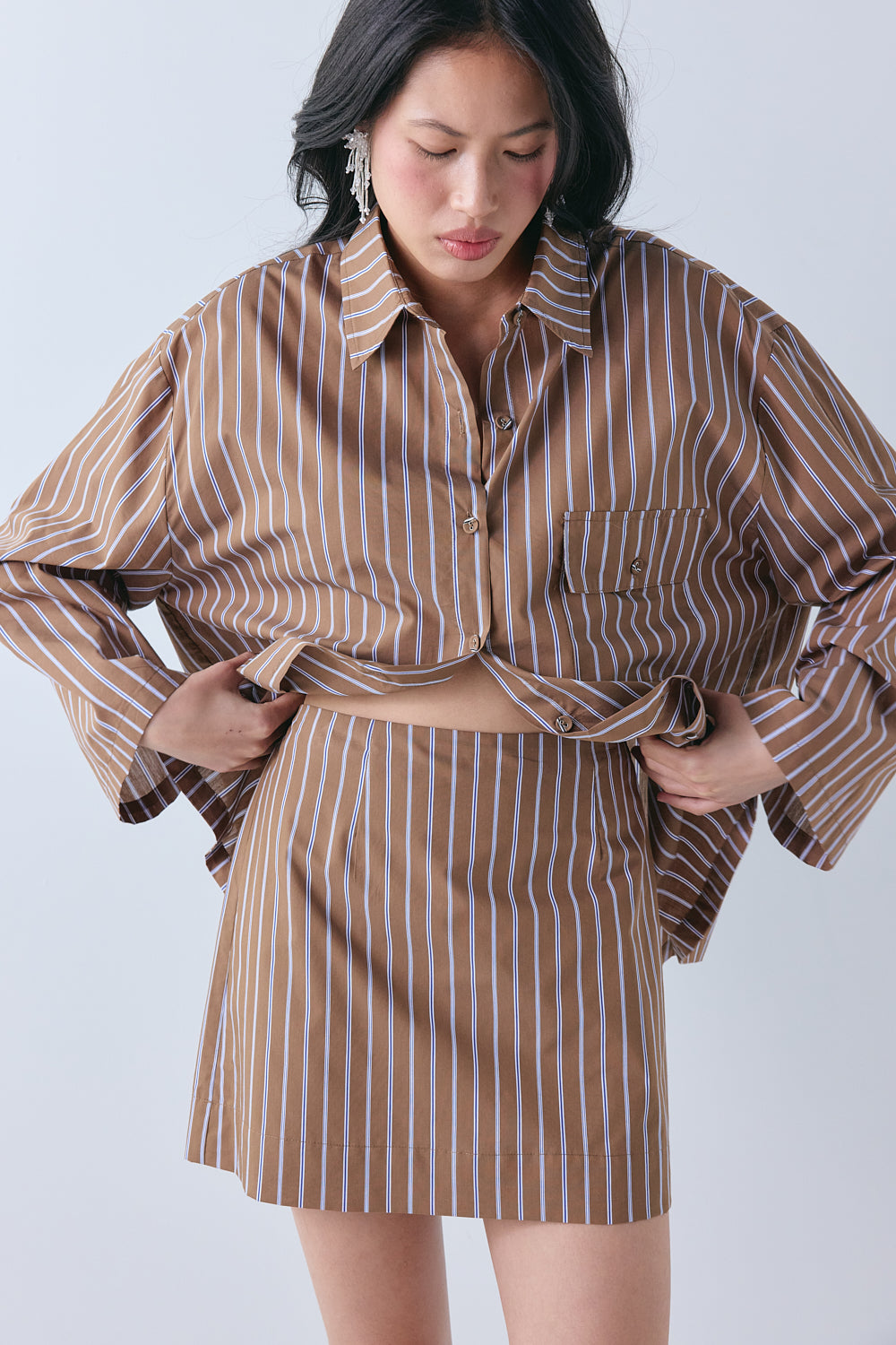Jovi Mini Skirt Chocolate Stripe