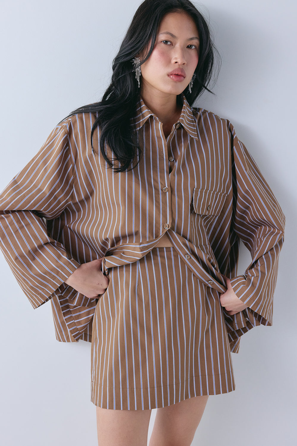 Jovi Mini Skirt Chocolate Stripe