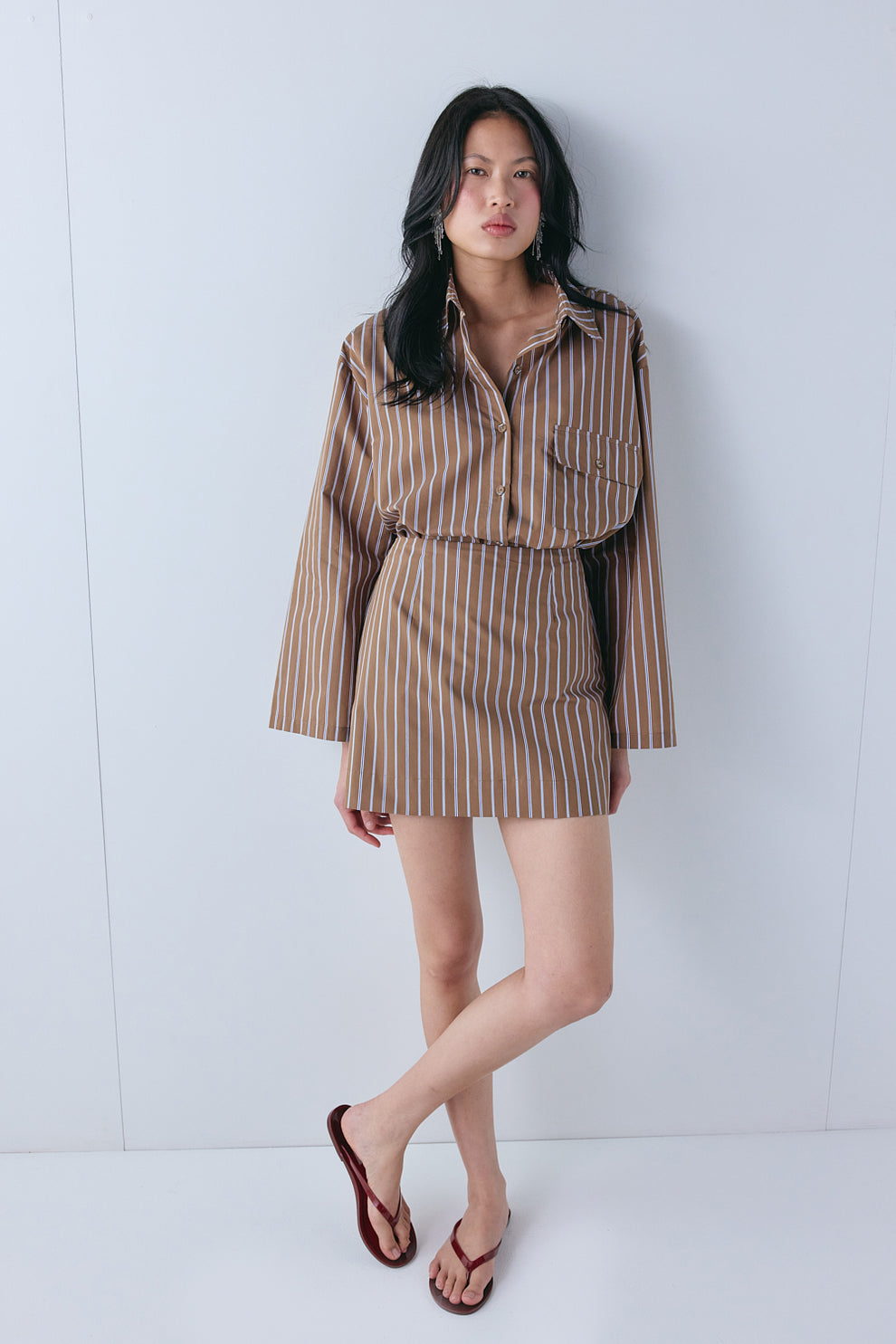Jovi Mini Skirt Chocolate Stripe