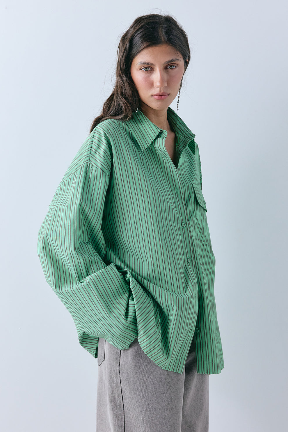 Vale Shirt Kelly Green Stripe - size:Aida:AU 6 / US 2
