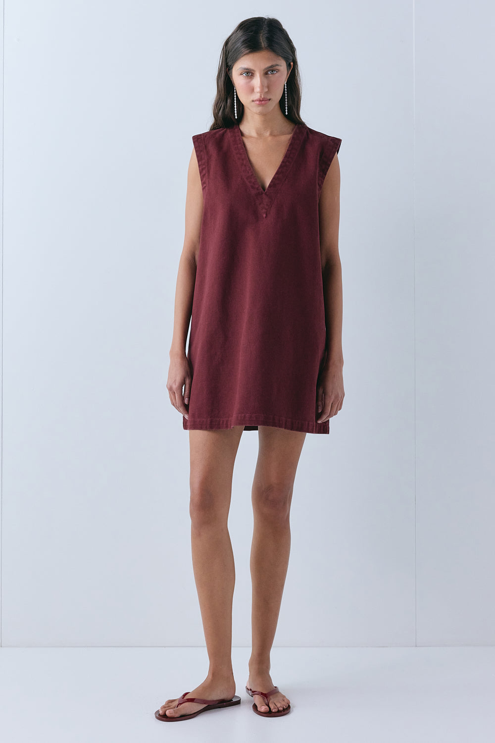 Muni Denim Mini Dress Wine