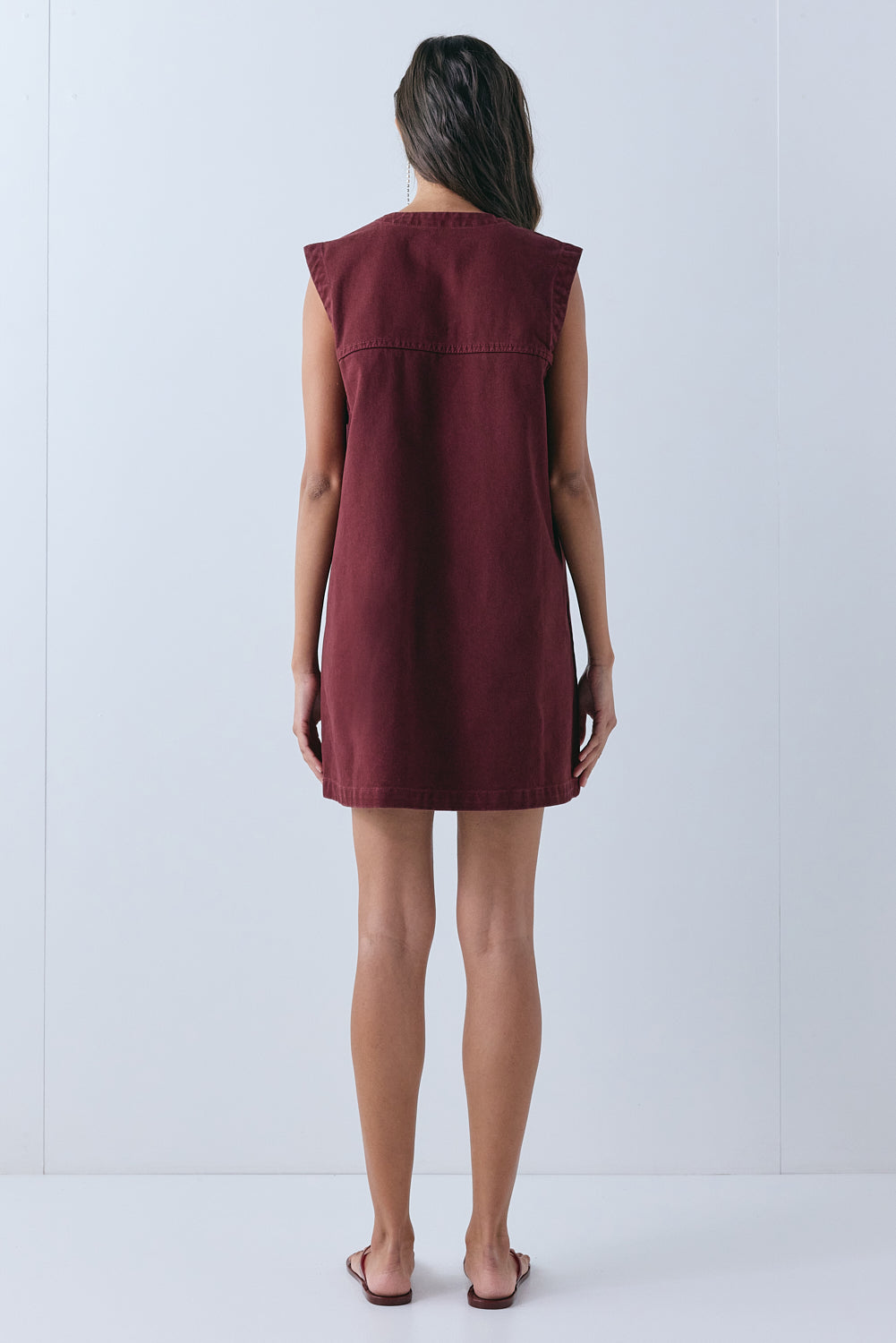 Muni Denim Mini Dress Wine