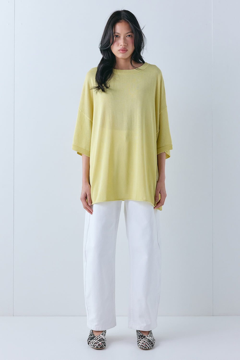 Willow Knit Tee Chartreuse - size:Ploy:AU 6 / US 2