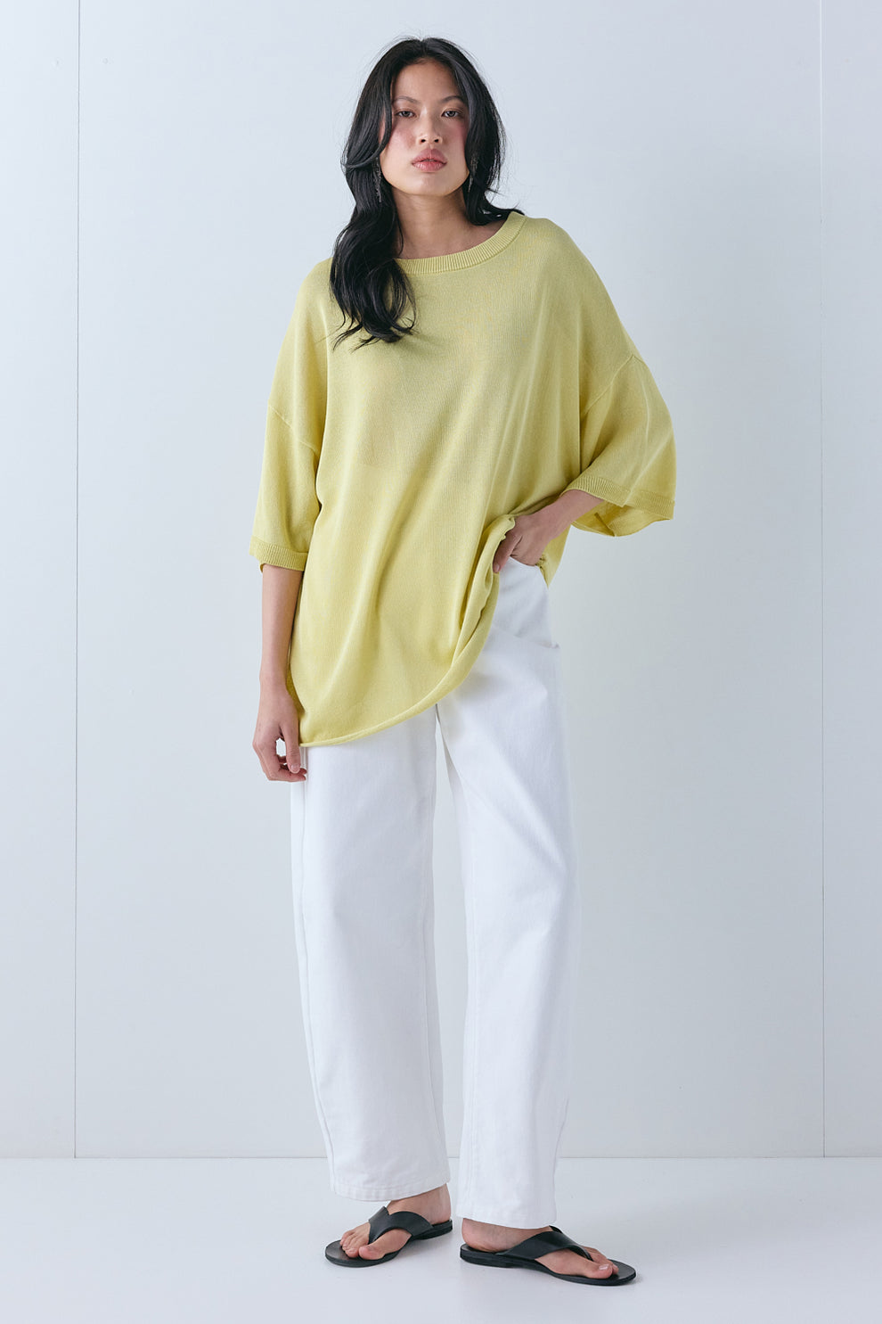 Willow Knit Tee Chartreuse 