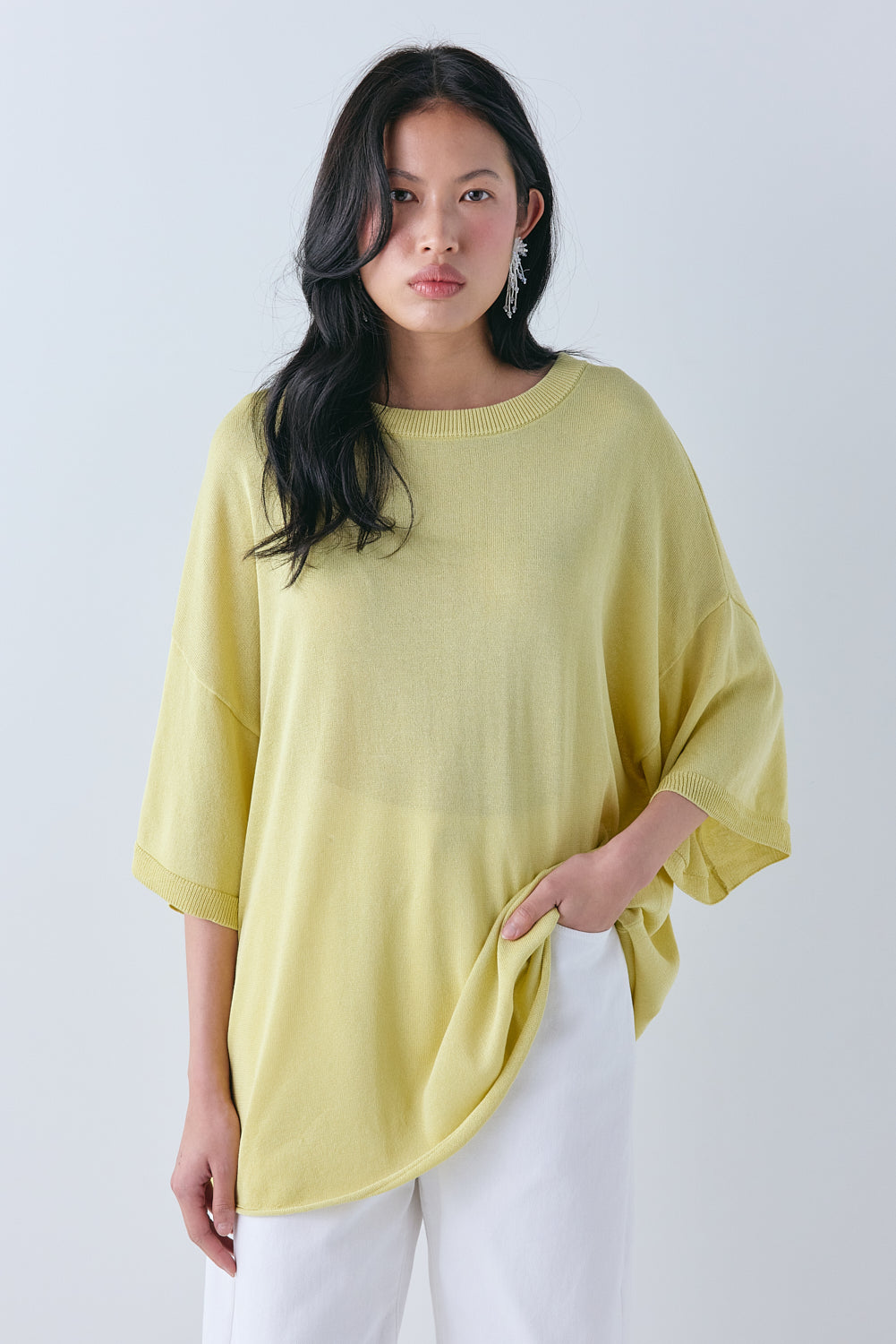 Willow Knit Tee Chartreuse 