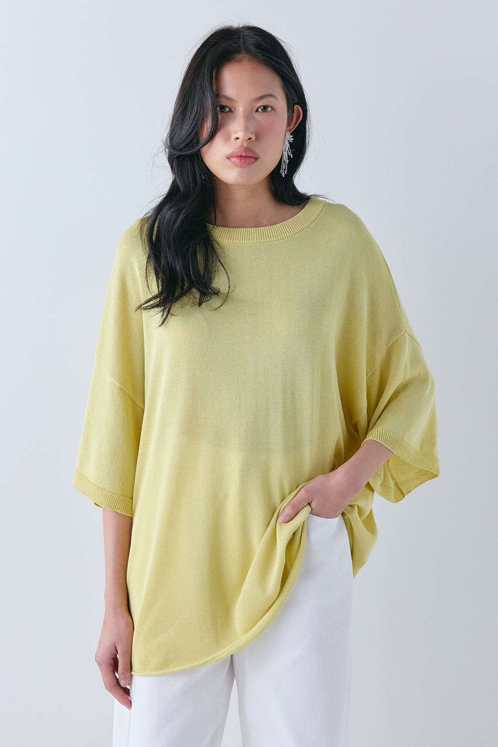 Willow Knit Tee Chartreuse 