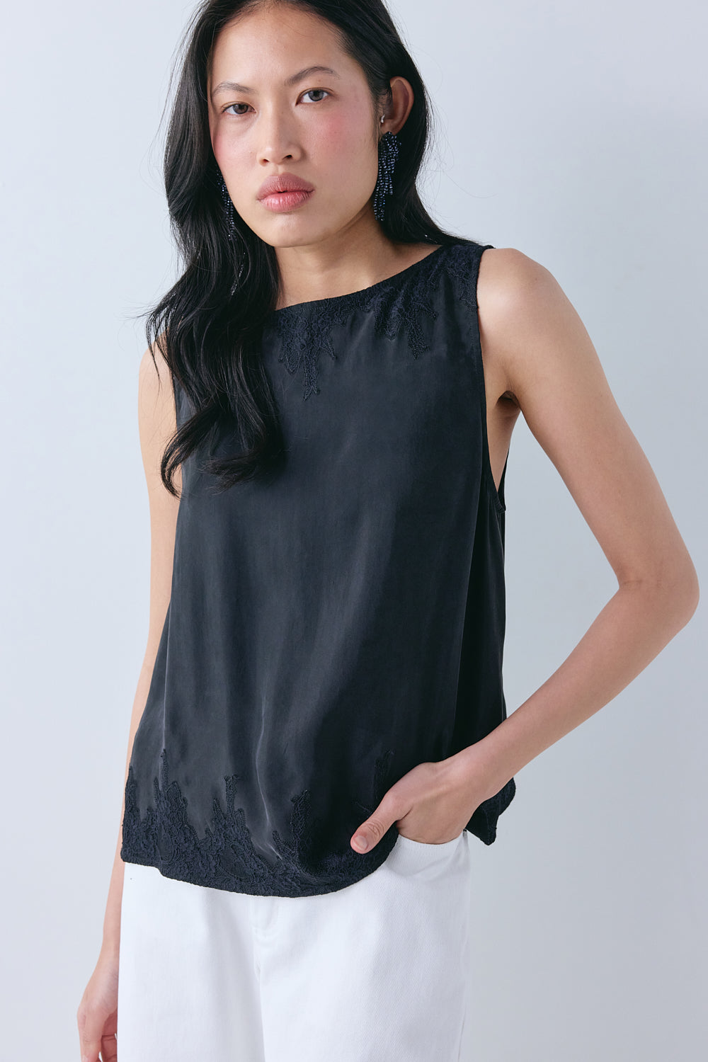 Sylvie Lace Top Black 