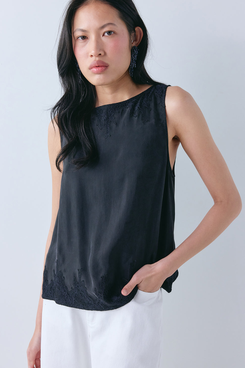 Sylvie Lace Top Black 