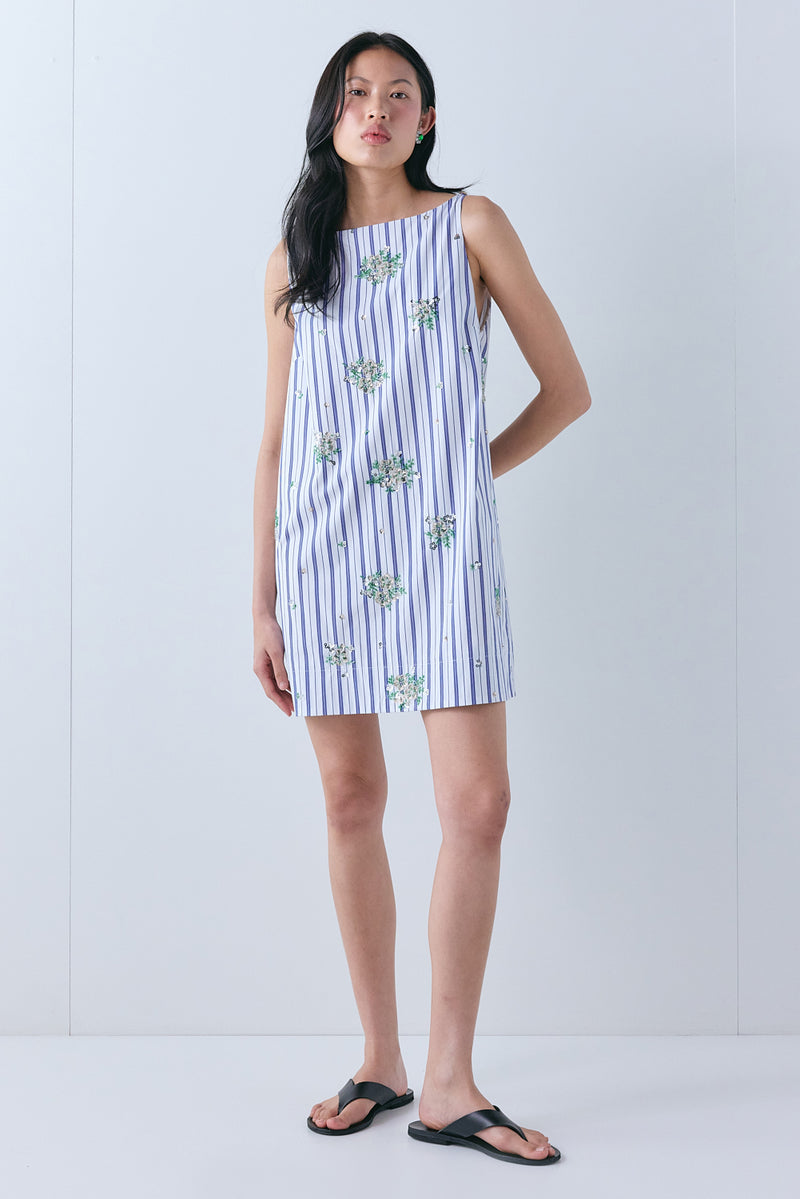 Scarlet Sequin Mini Dress Blue Stripe - size:Ploy:AU 6 / US 2