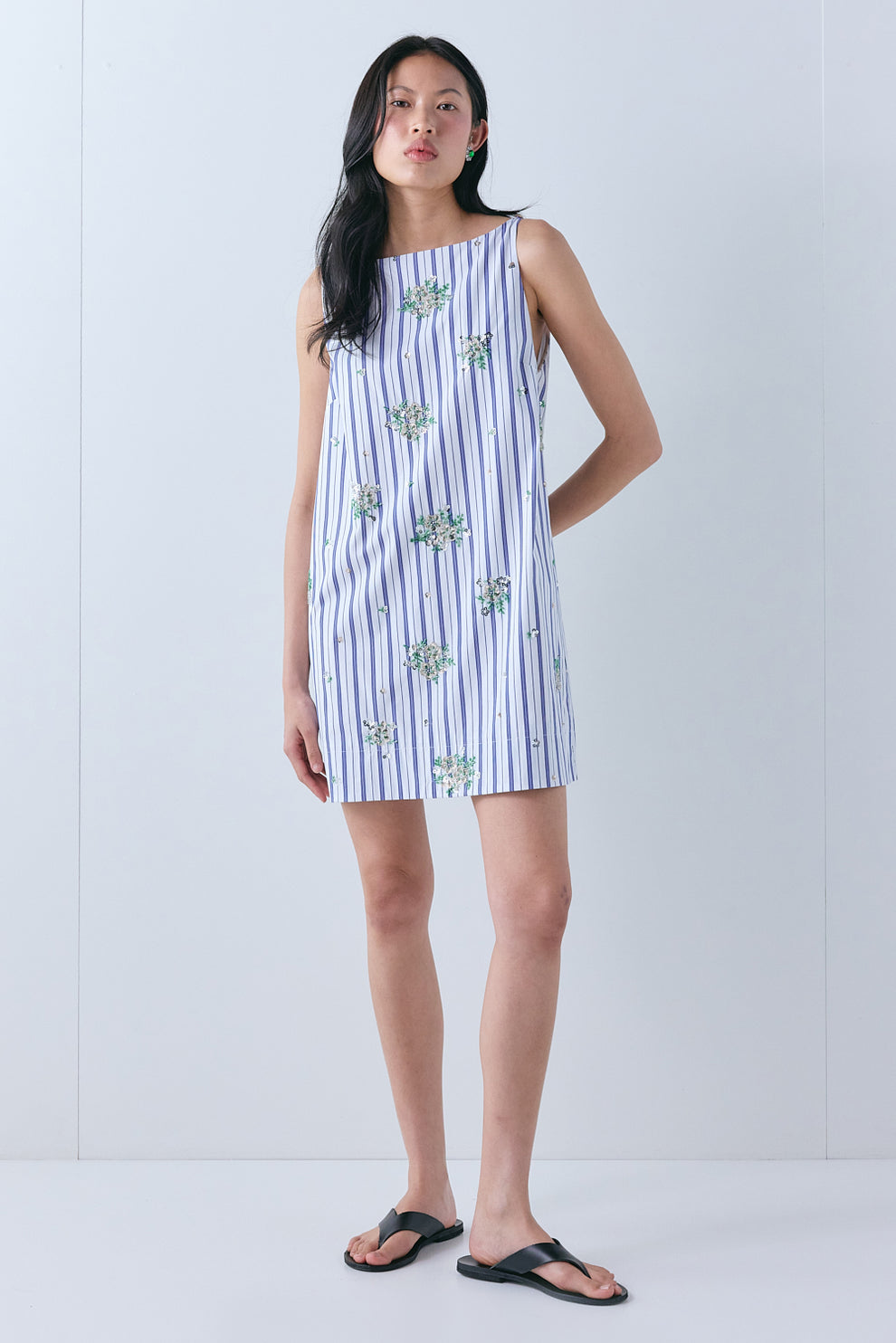 Scarlet Sequin Mini Dress Blue Stripe - size:Ploy:AU 6 / US 2