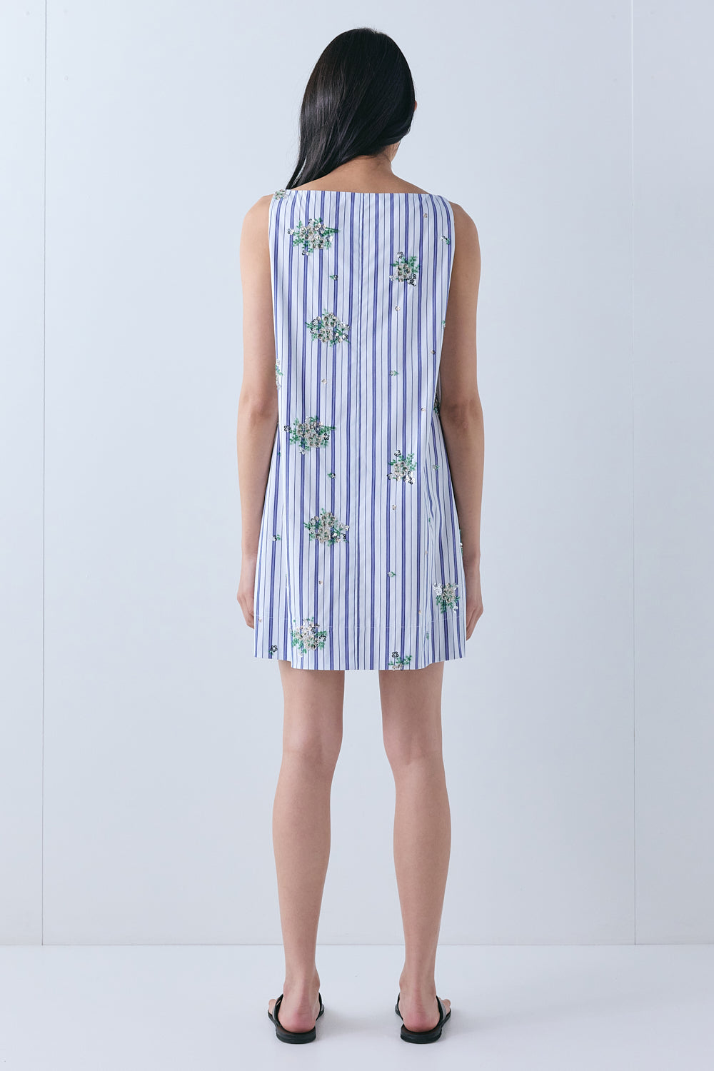 Scarlet Sequin Mini Dress Blue Stripe 