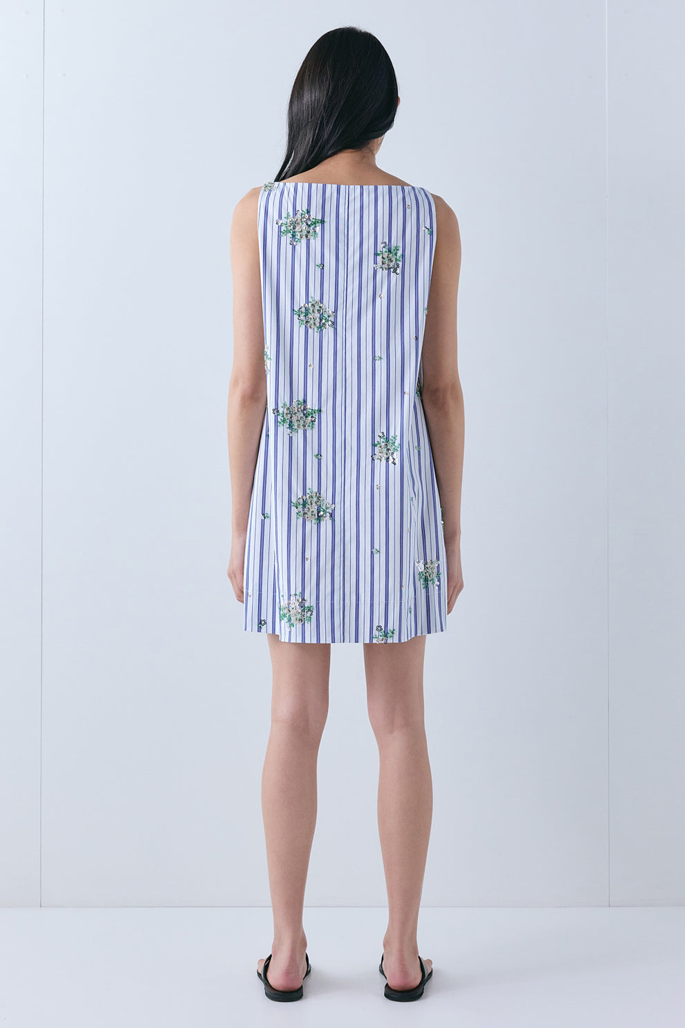 Scarlet Sequin Mini Dress Blue Stripe 