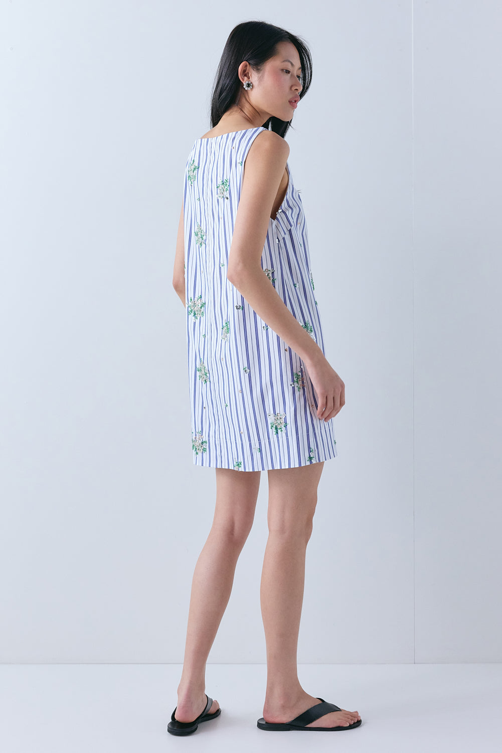 Scarlet Sequin Mini Dress Blue Stripe 