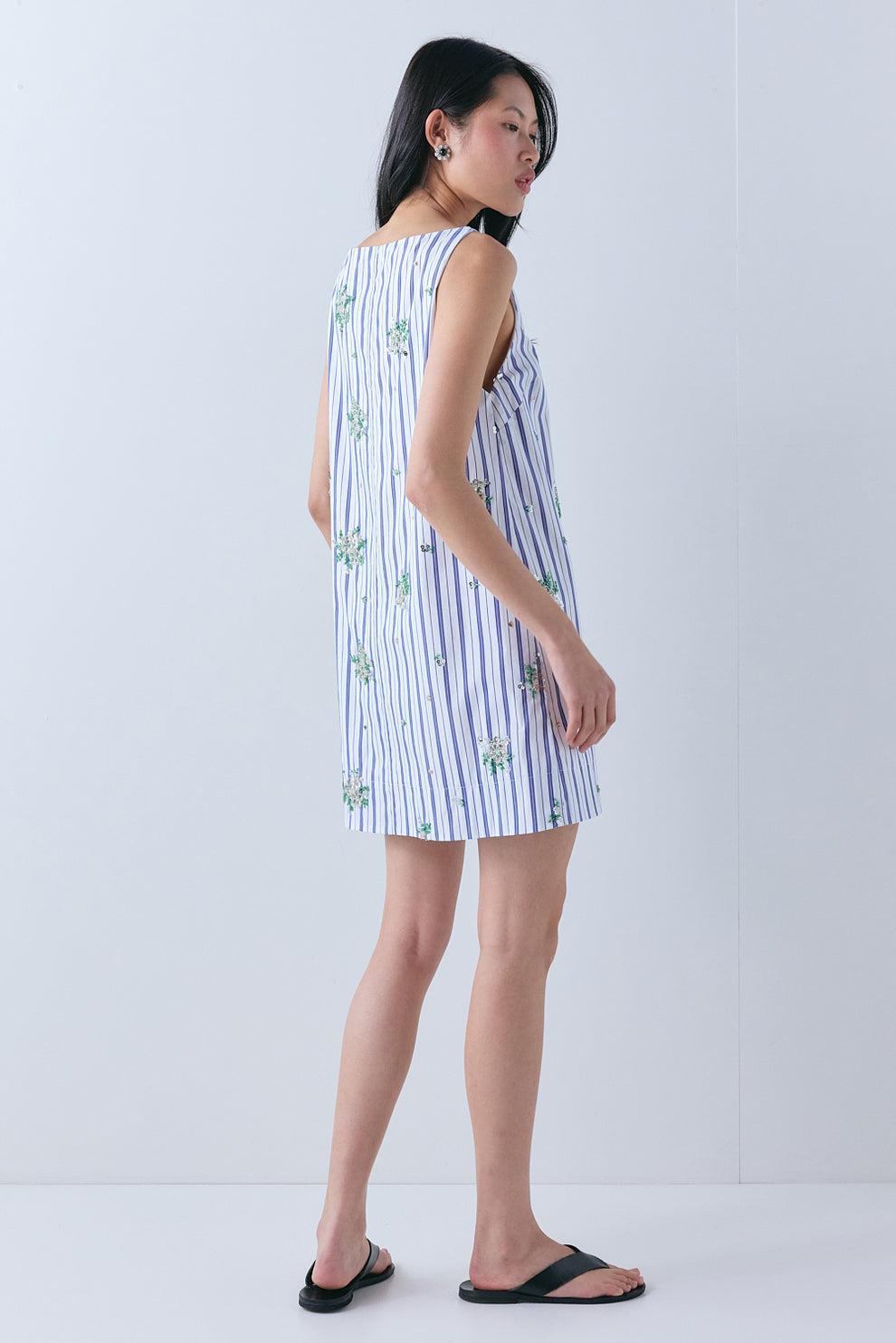 Scarlet Sequin Mini Dress Blue Stripe 
