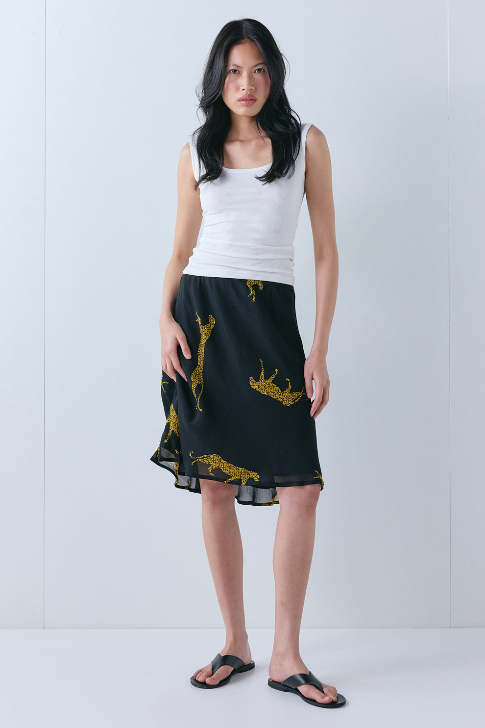 Marcia Midi Skirt Cheetah - size:Ploy:AU 6 / US 2