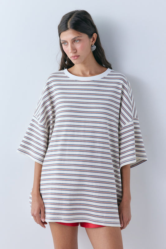 Willow Tee Orange Stripe - size:Aida:AU 6 / US 2