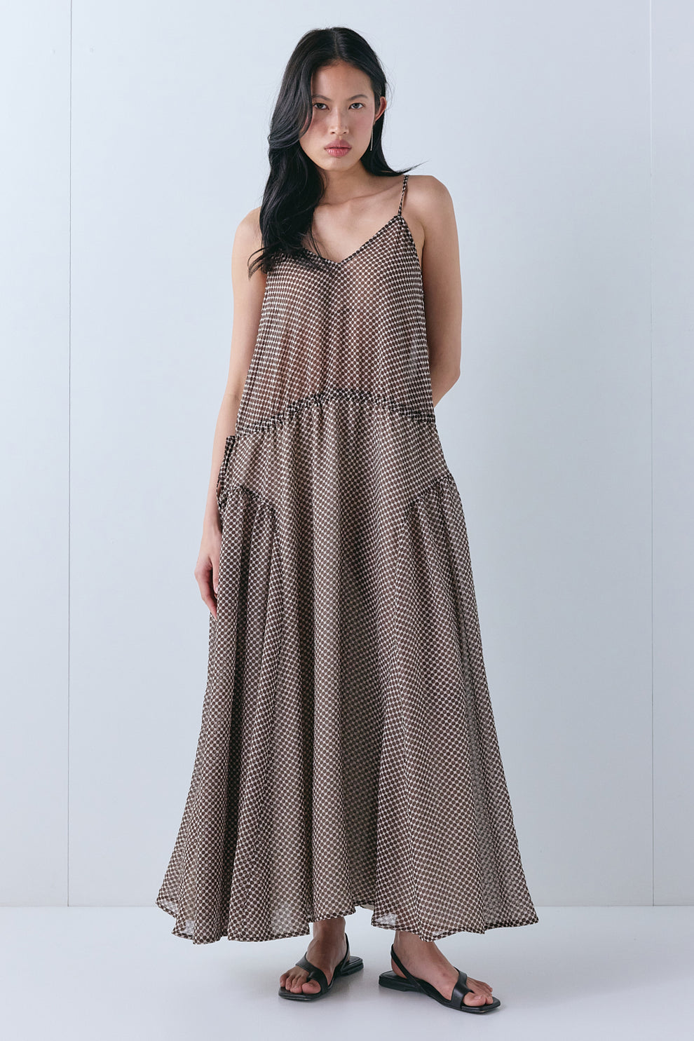 Jac Maxi Dress Chocolate Polka Dot