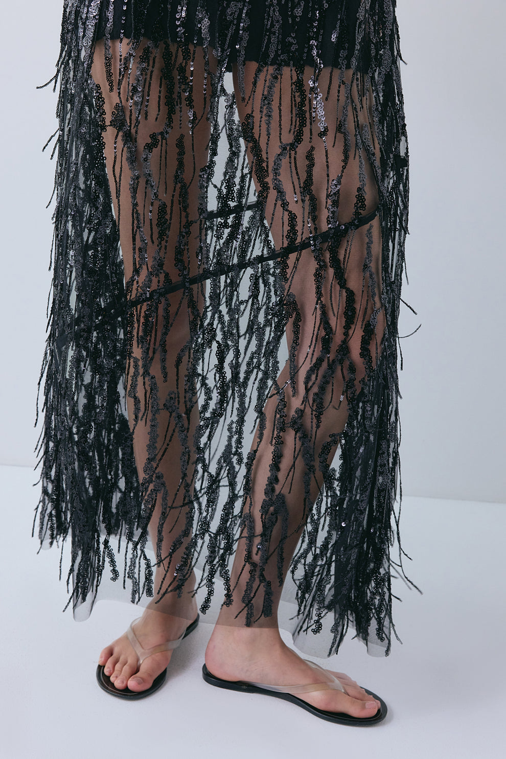 Grace Sequin Maxi Dress Black 