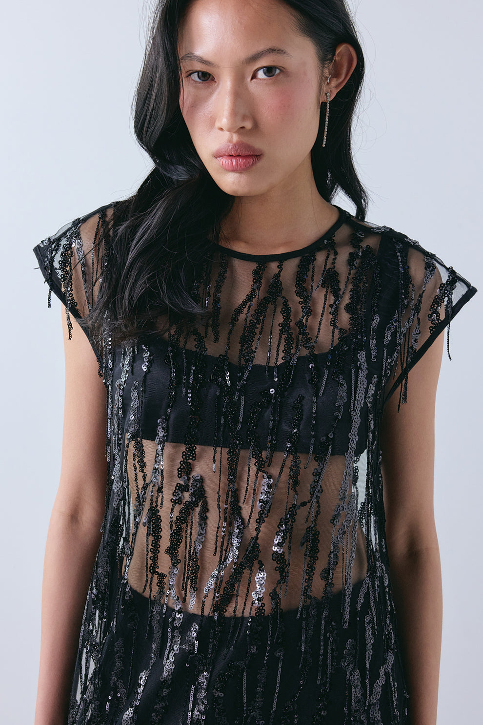 Grace Sequin Maxi Dress Black 