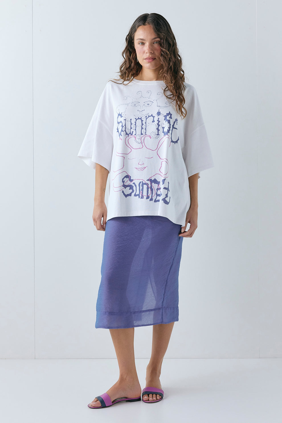 Rosanna Sheer Midi Skirt Indigo