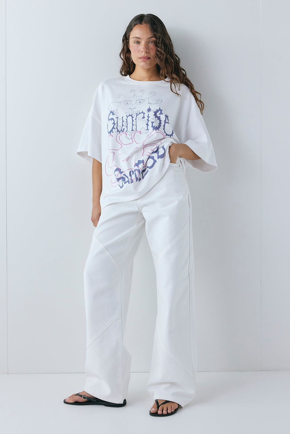 Malone High Rise Denim Jeans White