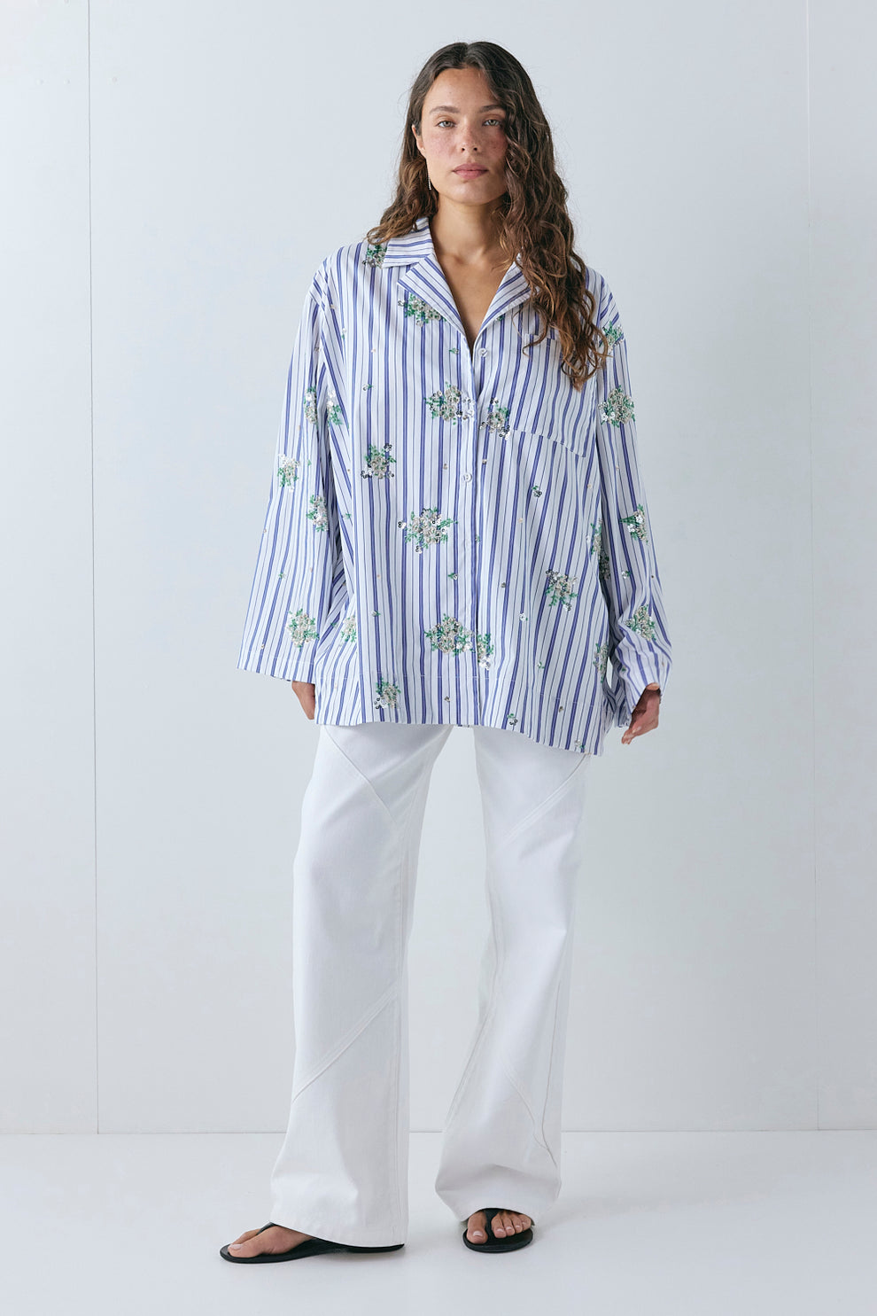 Noah Sequin Shirt Blue Stripe