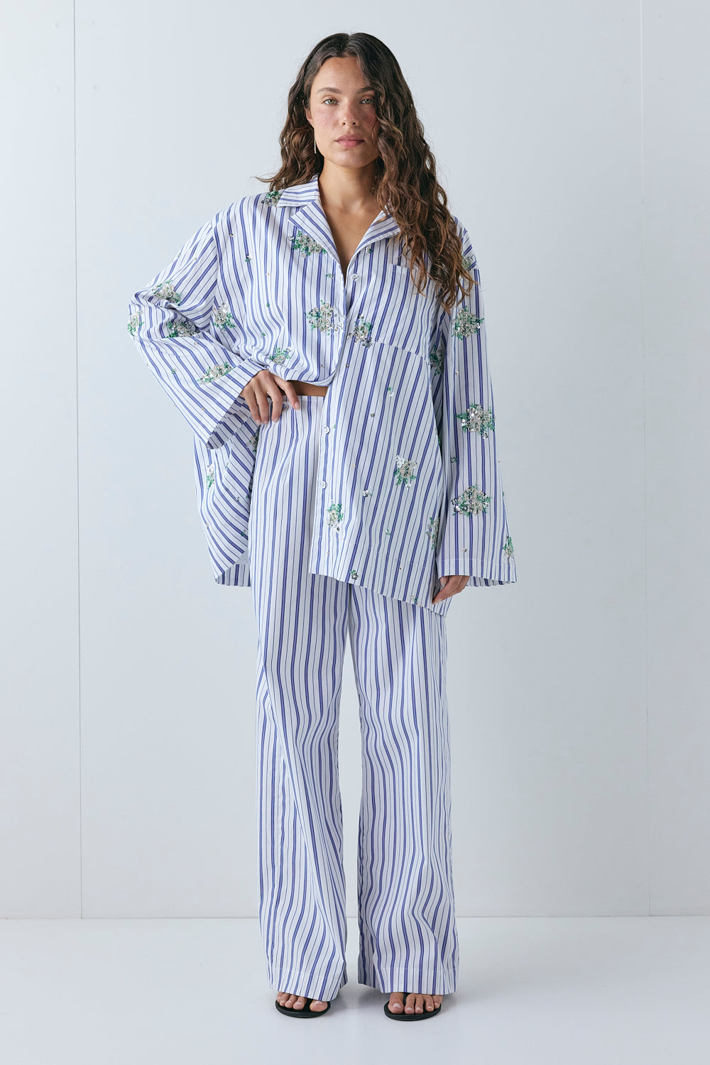 Noah Sequin Shirt Blue Stripe