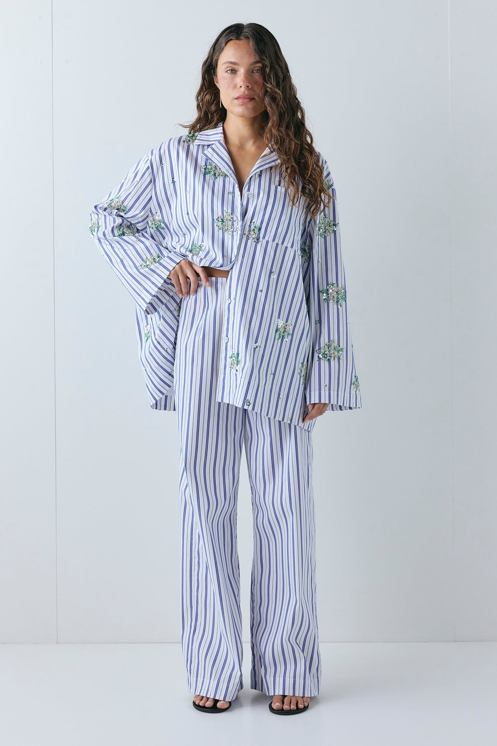 Noah Sequin Shirt Blue Stripe