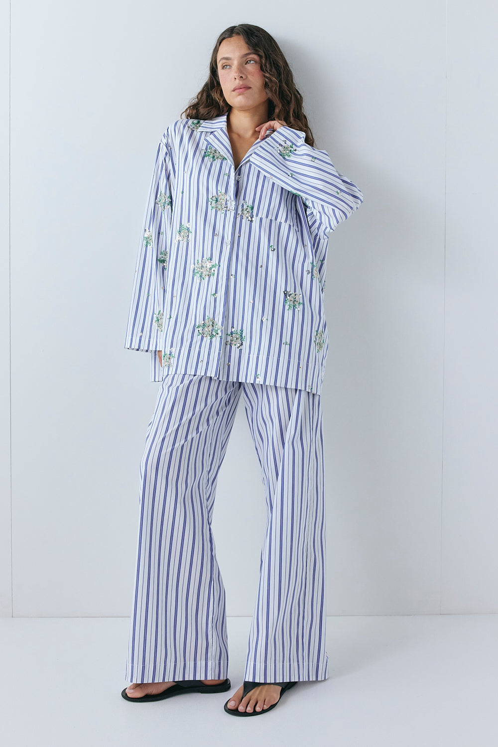 Noah Sequin Shirt Blue Stripe