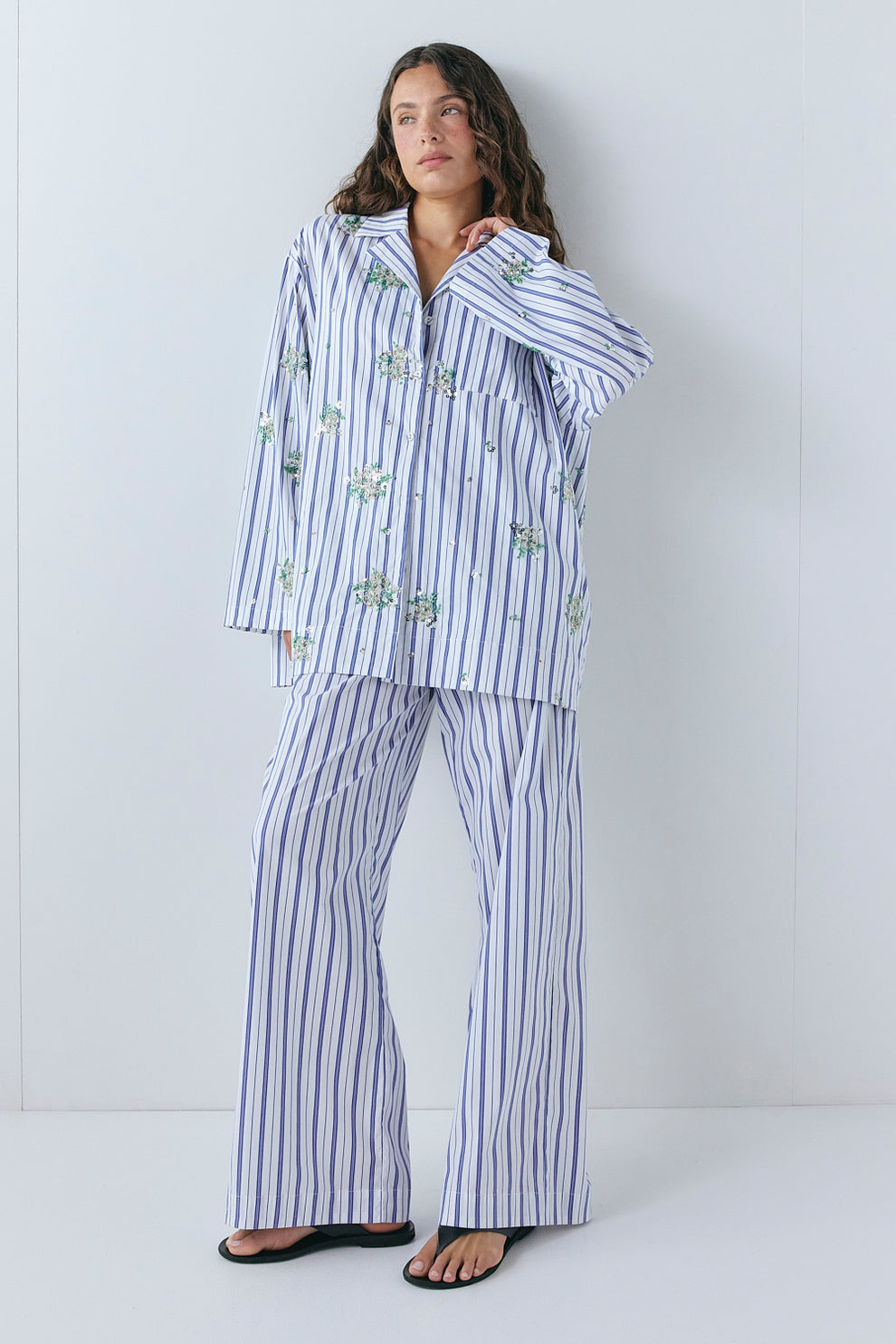 Noah Sequin Shirt Blue Stripe