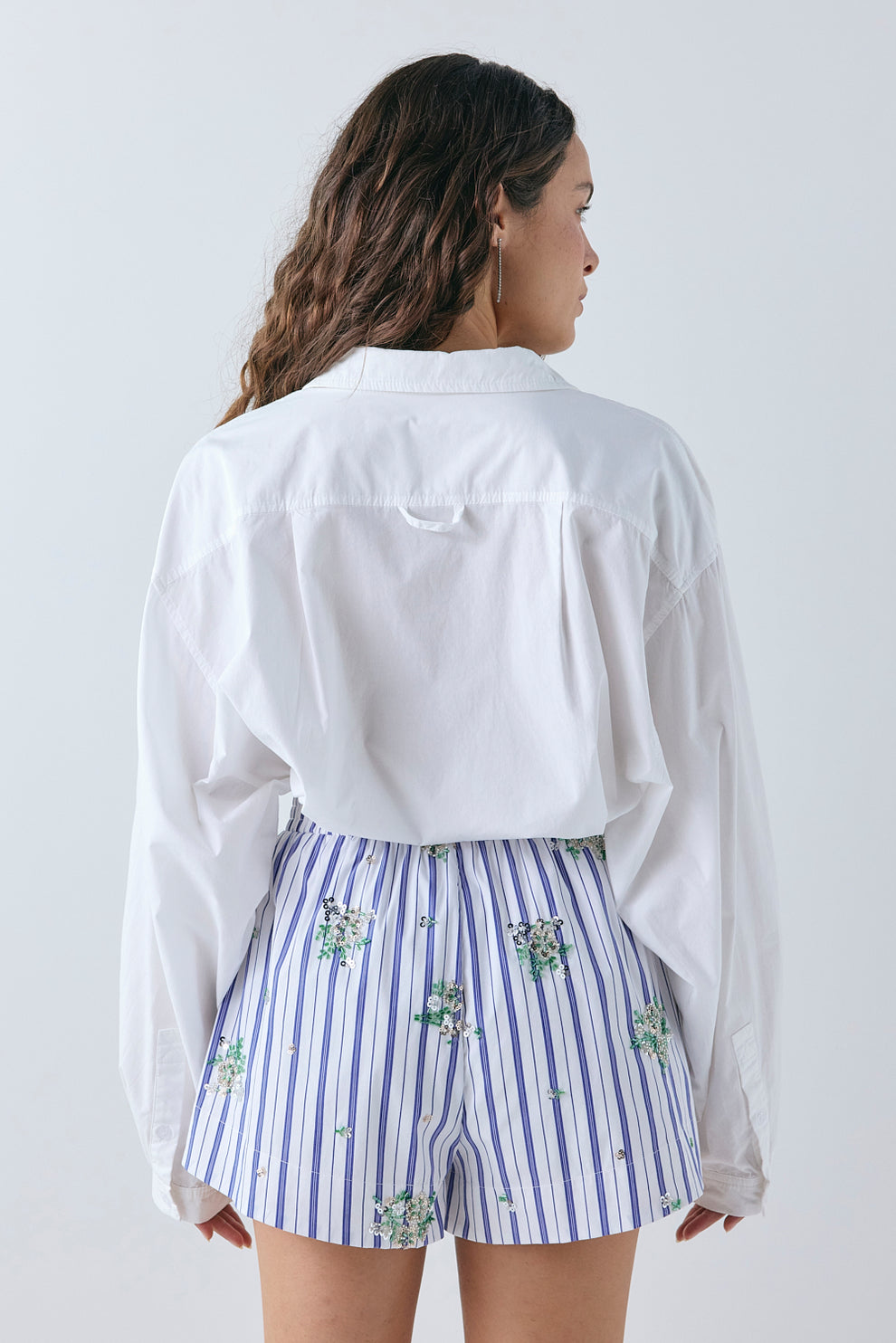 Stella Sequin Shorts Blue Stripe