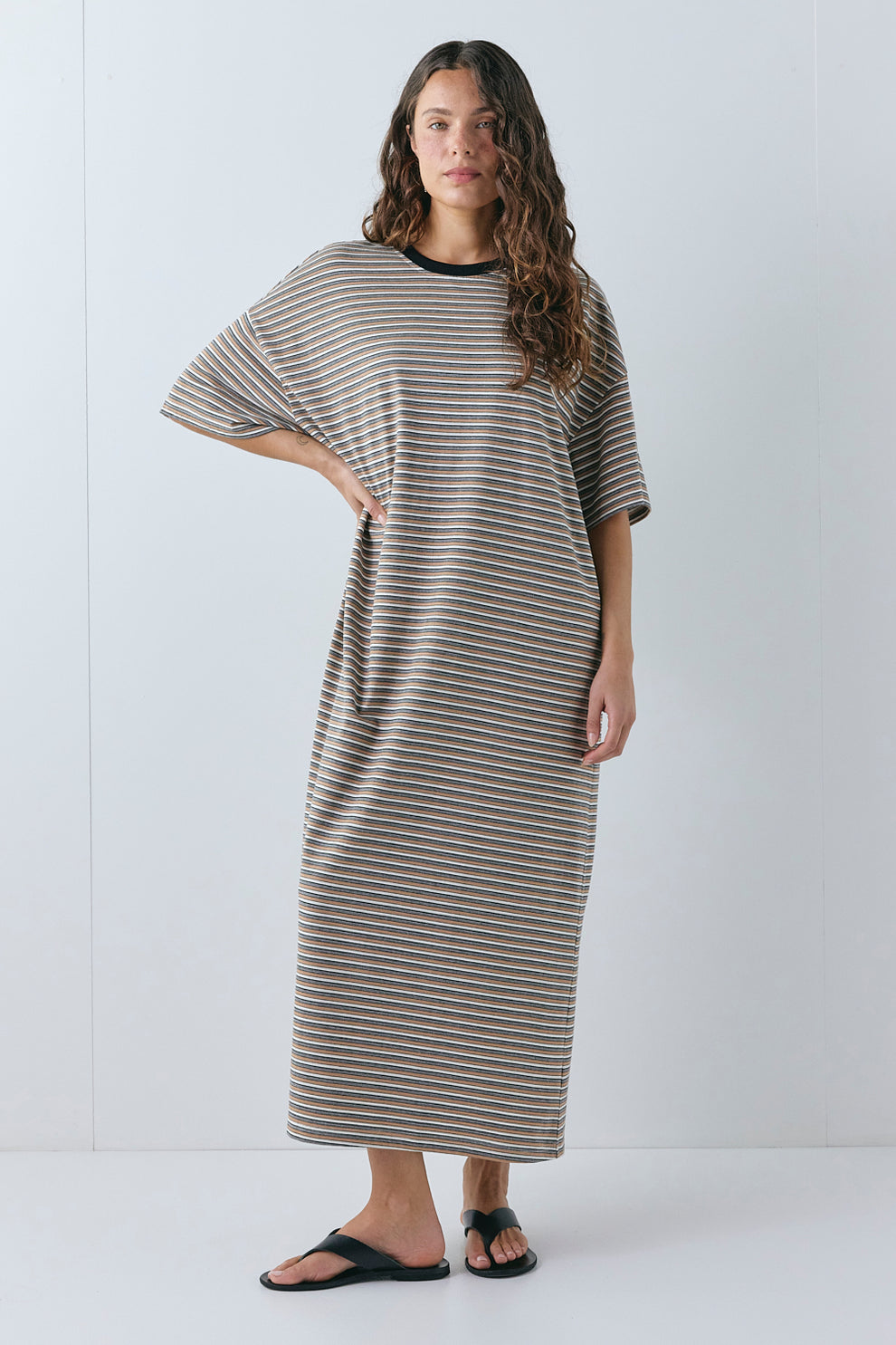 Willow Maxi Dress Tan Stripe