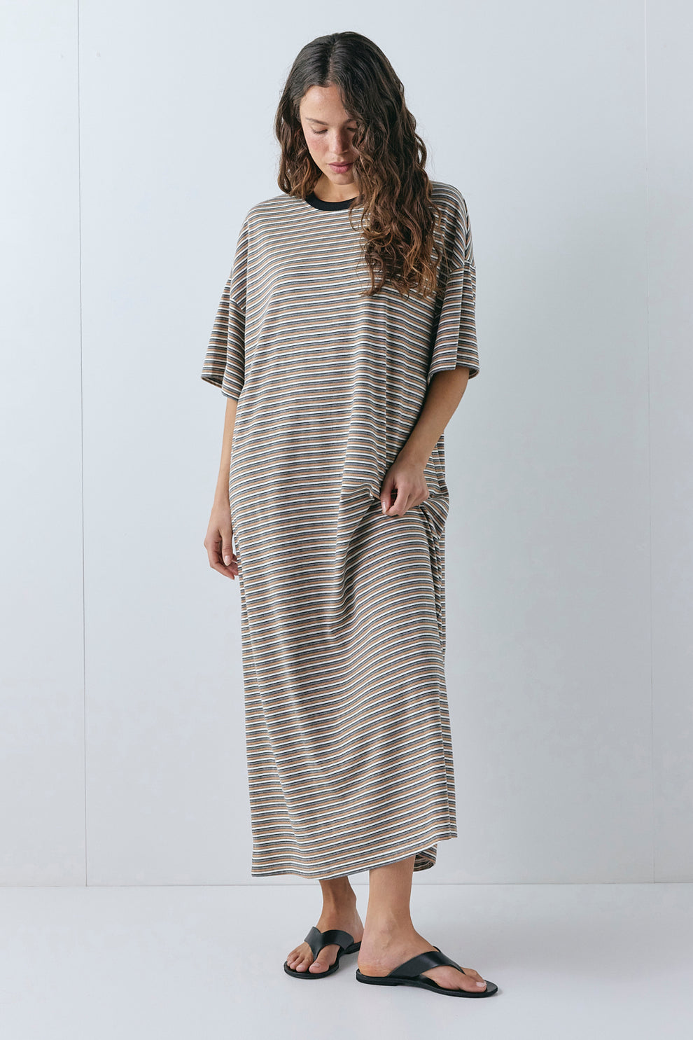 Willow Maxi Dress Tan Stripe