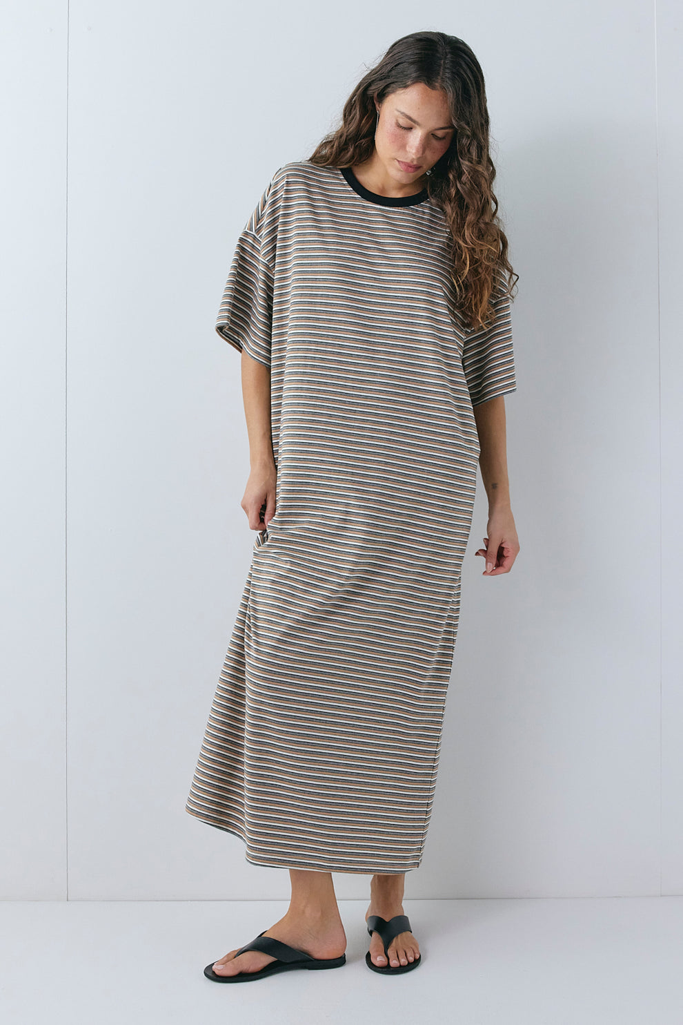 Willow Maxi Dress Tan Stripe