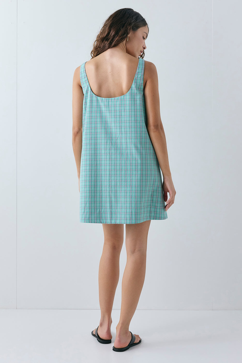Flora Mini Dress Mint Check 