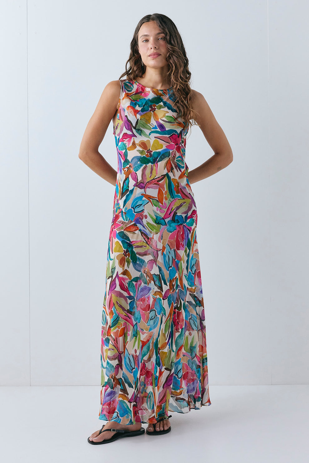 Mina Sheer Maxi Dress Fresco