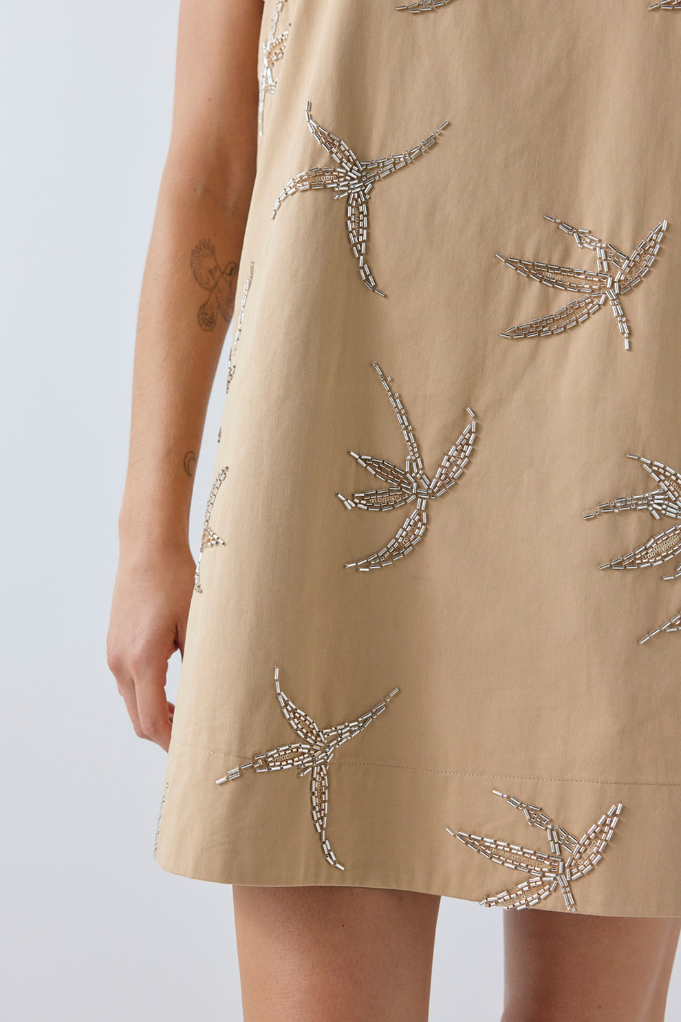 Kyra Beaded Mini Dress Palm
