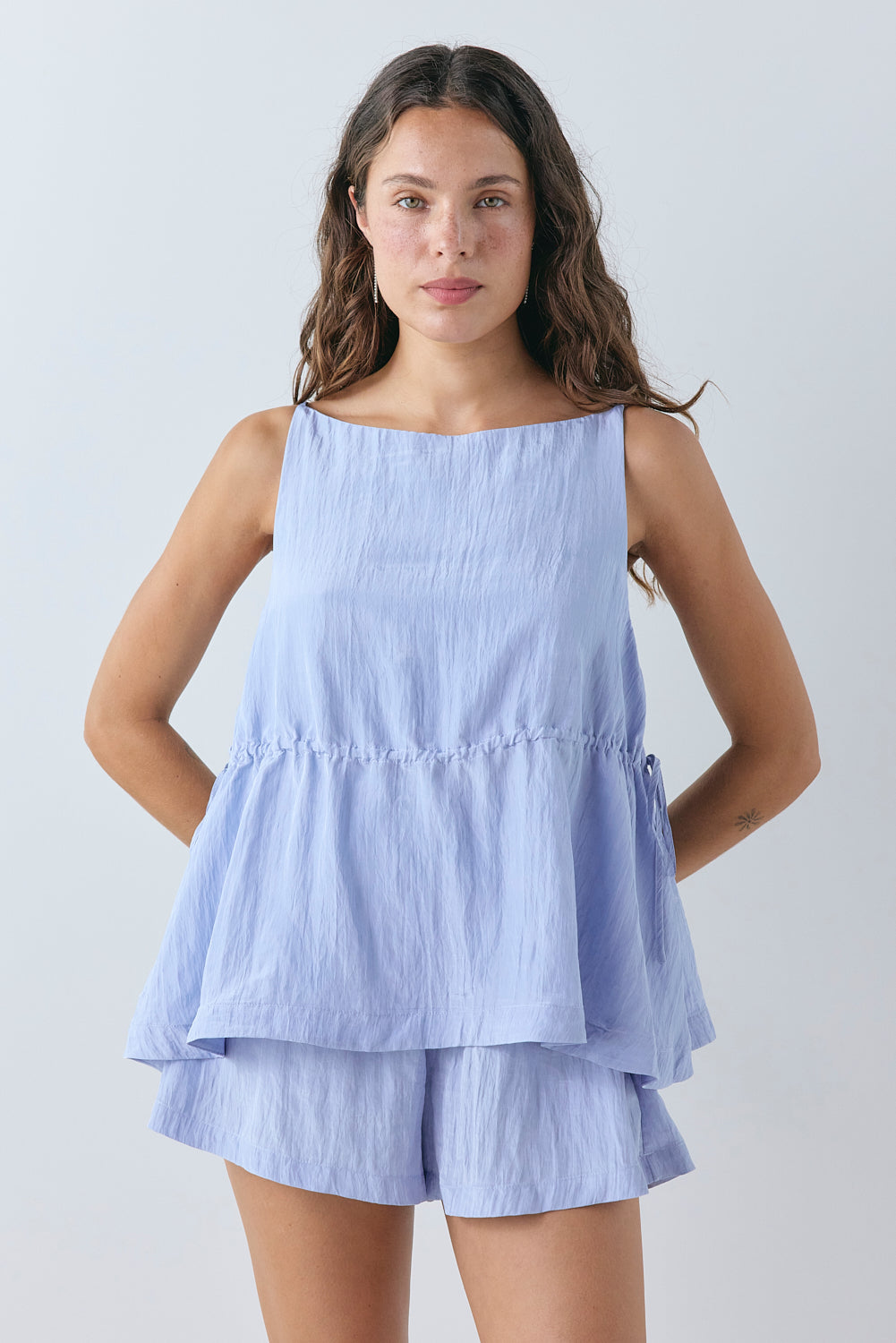 Annika Shorts Crinkle Blue 