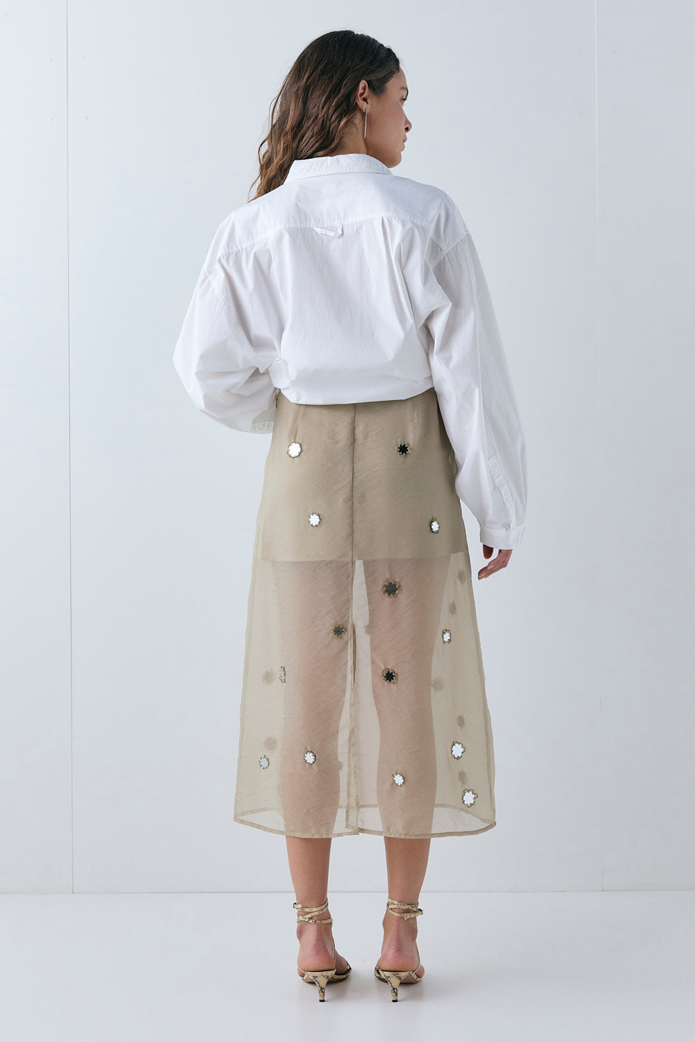 Lucent Midi Skirt Taupe 
